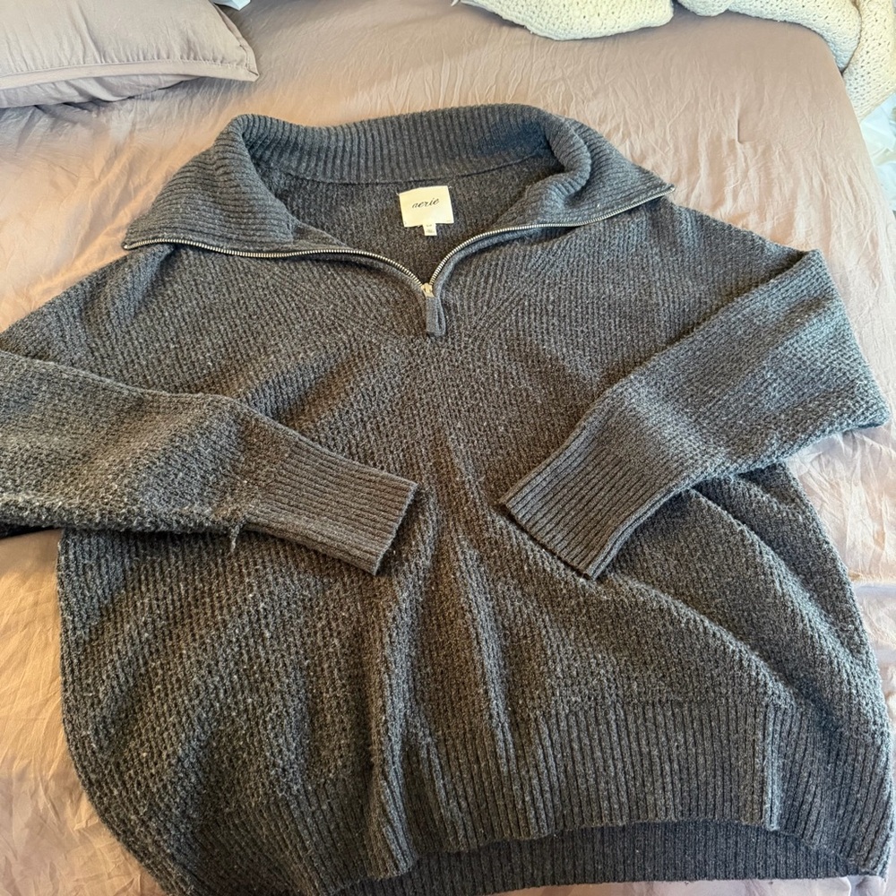 Aerie Half-Zip Knit Sweater